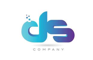 ds alfabet brev logotyp ikon kombination design. kreativ mall för företag och företag vektor