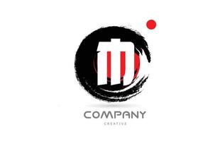 grunge m alfabet brev logotyp ikon design med japansk stil text. kreativ mall för företag vektor