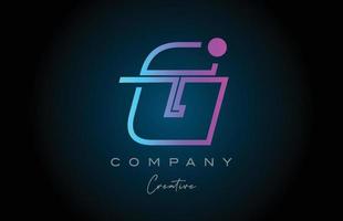 rosa och blå g alfabet brev logotyp ikon design med punkt. kreativ mall för företag och företag vektor