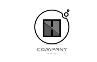 h svart och vit geometrisk alfabet brev logotyp ikon med cirkel. kreativ mall för företag och företag vektor