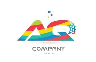 aq kombination färgrik alfabet brev logotyp ikon design. färgad kreativ mall design för företag eller företag vektor
