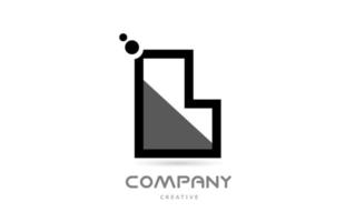l svart vit geometrisk alfabet brev logotyp ikon med prickar. kreativ mall för företag och företag vektor
