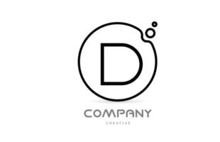 geometrisk brev d alfabet logotyp ikon med cirkel och bubblor. kreativ mall för företag och företag vektor