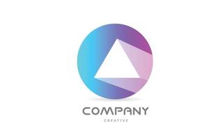 ein rosa-blaues Alphabet-Buchstaben-Logo-Symbol mit langem Schatten und Kreis. kreative Vorlage für Unternehmen oder Unternehmen vektor