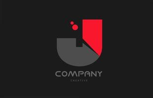 j röd grå prickar alfabet brev logotyp ikon design. kreativ mall för företag och företag vektor