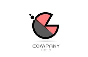 rosa schwarz g geometrisches alphabet buchstabe logo symbol mit punkten. kreative Vorlage für Unternehmen und Unternehmen vektor