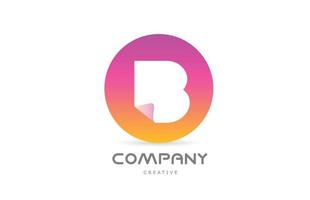 rosa gul b geometrisk alfabet brev logotyp ikon design med vikta hörn. mall design för företag eller företag vektor