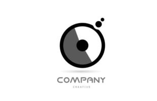 o svart vit geometrisk alfabet brev logotyp ikon med prickar. kreativ mall för företag och företag vektor