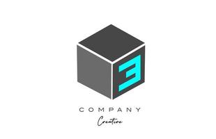 e grå kub brev alfabet brev logotyp ikon i blå Färg. kreativ design mall för företag och företag vektor