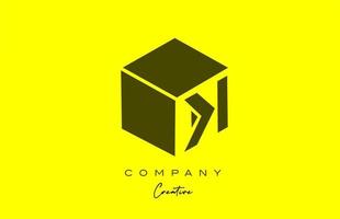 gelb schwarz k Buchstabe Alphabet Buchstabe Logo Icon Design. kreative würfeldesignvorlage für unternehmen und unternehmen vektor