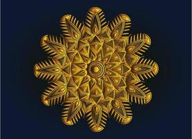 goldenes dekoratives, blumiges und abstraktes arabesque Mandala-Design vektor