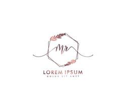 första herr feminin logotyp skönhet monogram och elegant logotyp design, handstil logotyp av första signatur, bröllop, mode, blommig och botanisk med kreativ mall vektor