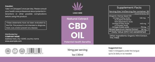 cbd-etikettendesignvorlage, cbd-ölflaschenetikettenvorlage, hanföletikettenvorlage, produktverpackungsdesign vektor