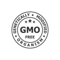 gmo fri ikon eller genetiskt ändrad organismer, Nej gmo, icke gmo ikon vektor