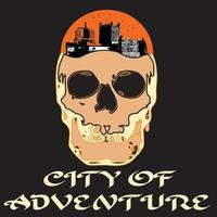 neues T-Shirt City of Adventure Aufdruck vektor