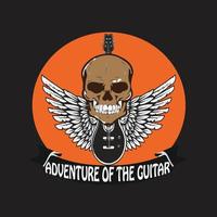 Neues T-Shirt Adventure of the Guitar Print vektor