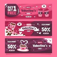 Valentinstag Marketing Banner für Coffeeshop vektor