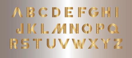 guld alfabet brev font vektor