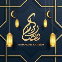 ramadan kareem hälsning kort bakgrund med islamic prydnad vektor illustration
