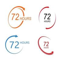 tecken av klocka pil timmar logotyp vektor