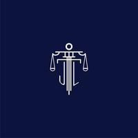 jl Anfangsmonogramm-Logo für Anwaltskanzlei mit skaliertem Vektordesign vektor