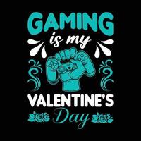 Gaming- und Valentinstag-T-Shirt-Design vektor