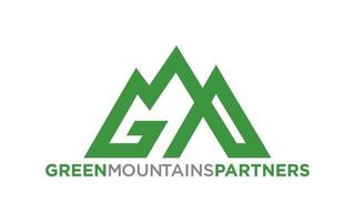 Buchstabe gmp Mountain Logo Design vektor