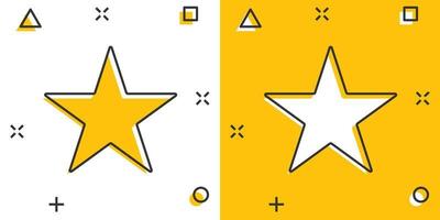 stjärna ikon i komisk stil. form tecknad serie vektor illustration på vit isolerat bakgrund. geometrisk emblem stänk effekt företag begrepp.