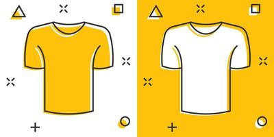 T-Shirt-Symbol im Comic-Stil. Freizeitkleidung Cartoon-Vektor-Illustration auf weißem Hintergrund isoliert. Geschäftskonzept mit Polo Wear Splash-Effekt. vektor