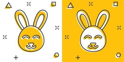 kanin ikon i komisk stil. kanin tecknad serie vektor illustration på vit isolerat bakgrund. Lycklig påsk stänk effekt företag begrepp.