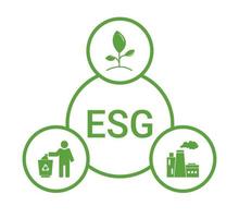 miljö, social och företags- styrning baner med grön ikoner vektor