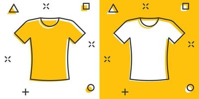T-Shirt-Symbol im Comic-Stil. Freizeitkleidung Cartoon-Vektor-Illustration auf weißem Hintergrund isoliert. Geschäftskonzept mit Polo Wear Splash-Effekt. vektor