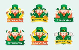 st. patrick's day labels collection vektor