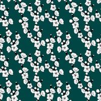 körsbär blomma gren svart och vit sömlös mönster. design för tyg, omslag papper, Kläder, tapet, vykort, baner. vektor illustration