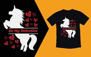 Einhorn ist mein Valentinstag-T-Shirt, Einhorn-Valentinstag-T-Shirt vektor