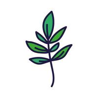 gren med leafs natur ekologi ikon vektor