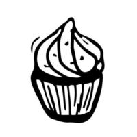 muffin klotter teckning. ikon lämplig för logotyp, mönster design. vektor illustration.