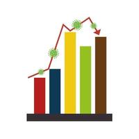 aktiemarknadsvariation av covid 19 med infografik och ikoner vektor