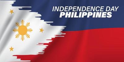12 juni, filippinerna oberoende dag. kort, baner, affisch, bakgrund design. vektor illustration. papper skära Vinka bakgrund