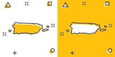 vektor tecknad serie puerto rico Karta ikon i komisk stil. puerto rico tecken illustration piktogram. kartografi Karta företag stänk effekt begrepp.