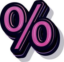 3d illustration av procentsats tecken vektor