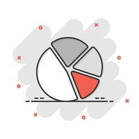 Diagrammsymbol im Comic-Stil. Diagrammkarikatur-Vektorillustration auf weißem getrenntem Hintergrund. Geschäftskonzept mit Splash-Effekt für Statistiken. vektor