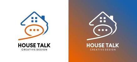 home talk oder home consulting logo design mit strichzeichnungsstil vektor