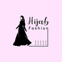 Hijab-Logo-Design, Hijab-Boutique und Hijab-Mode mit der Silhouette des Lebensstils einer Hijab-Frau vektor