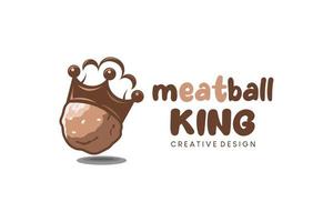 Food-Logo-Design, Fleischbällchen-König-Logo-Vektorillustration vektor