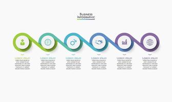 Visualisierung von Geschäftsdaten. Timeline-Infografik-Icons für abstrakte Hintergrundvorlage vektor