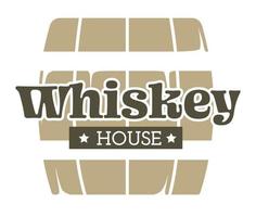 Whisky Haus isoliert Symbol Holzfass Alkohol trinken vektor