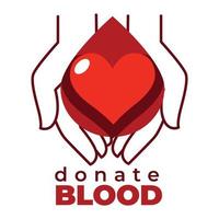 donera blod isolerat ikon hjärta och händer välgörenhet vektor