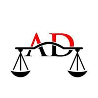 brev ad lag fast logotyp design för advokat, rättvisa, lag advokat, Rättslig, advokat service, lag kontor, skala, lag fast, advokat företags- företag vektor