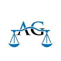 letter ag anwaltskanzlei logo design für anwalt, justiz, rechtsanwalt, legal, anwaltsservice, anwaltskanzlei, skala, anwaltskanzlei, anwaltsunternehmen vektor